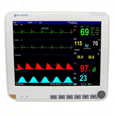 15 Zoll-Anzeigen-multi Parameter-Patientenmonitor mit 6 Standardparametern: ECG, RESP, NIBP, SPO2, 2-TEMP, PR/HR